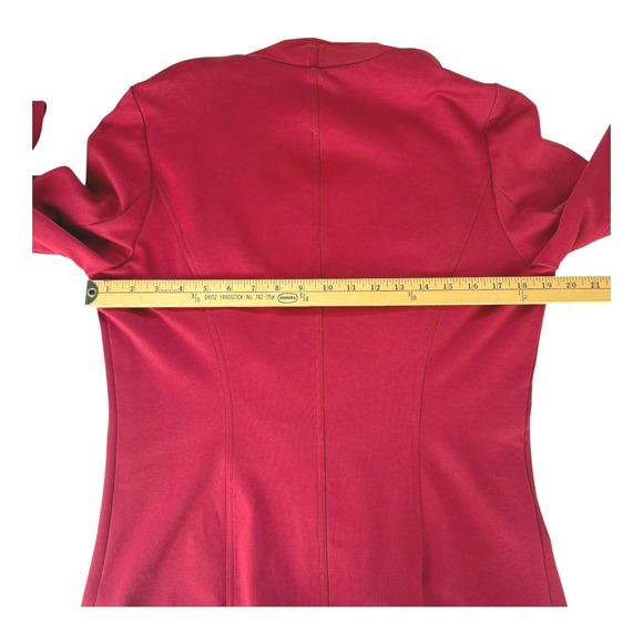 Chico's Red Open Front Cardigan Jacket Blazer Size 1 (Medium) Office Workwear - Picture 3 of 7